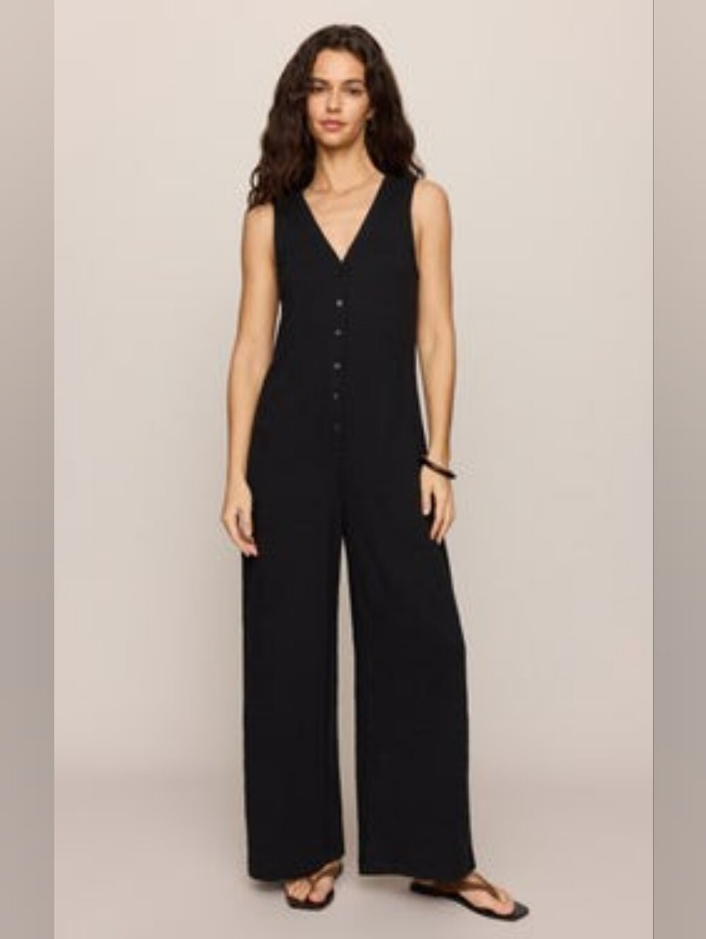 Club Monaco Black Sleeveless V-Neck Wide-Leg Jumpsuit SZ Small New With Tags